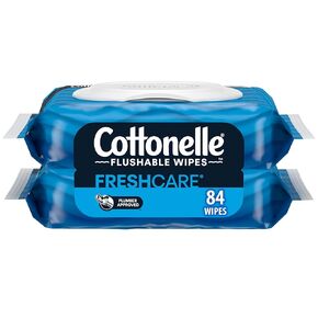 Cottonelle Flushable Wet Wipes for Adults, 2 Flip-Top Packs, 42 Wipes per Pack (84 Wipes Total) in Kuwait