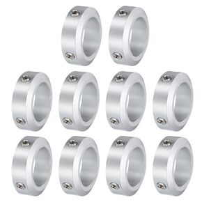 uxcell 10pcs Set Screw Collars 25mm Bore, Aluminum Shaft Collars, 38mm OD and 12mm Thickness, Set Screw Clamp Collar, Stop Collar for Linear Rod Shaft Guide in Kuwait