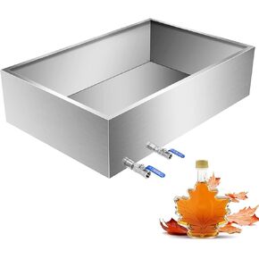 Maple Syrup Evaporator Pan Stainless Steel Maple Syrup Boiling Pan With Valve For Boiling Maple Syrup,30Dx16Wx9.5H in Kuwait