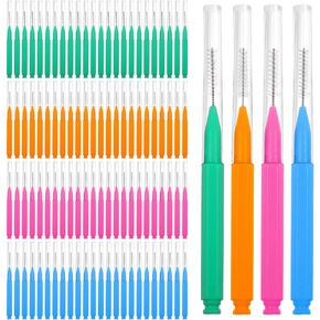 100 Pcs Interdental Brushes Braces Brush for Cleaner Dental Cleaning Tools Soft Tooth Floss Picks for Braces Bridges Care, Portable Bendable Heads in Kuwait