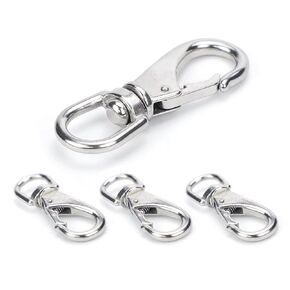 Swivel Eye Snap Hooks 304 Stainless Steel Flag Clips 3.5 Inch Heavy Duty Swivel Snap Hook Flag Pole Clips Spring Hooks for Flagpole Rope, Dog leashes, Keychains, Boat Ropes 4pcs in Kuwait