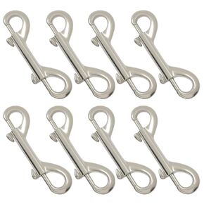 8 PCS Double Ended Snaps, 3.5 Inch Zinc Alloy Trigger Metal Clip Snap Hooks, Heavy Duty Hooks for Pet Dog Leash/Water Bucket Hooks/Key Holder/Carabiner（Silver） in Kuwait