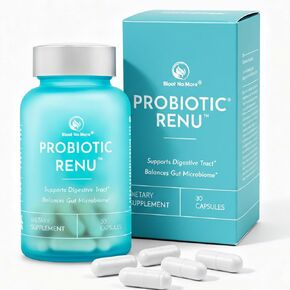 لا مزيد من البروبيوتيك 50 مليار وحدة تشكيل مستعمرة للنساء والرجال - مكمل يومي لدعم صحة الأمعاء والجهاز الهضمي، يساعد على دعم المناعة - بروبيوتيك رينو، 30 قطعة in Kuwait