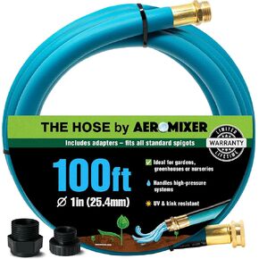 Aeromixer THE HOSE - 1 Inch Garden Hose 100 Ft, Includes Adapters 3/4 Spigots, Kinkless Commercial Garden Hoses, Heavy Duty Water Hoses for Outdoors, 650 PSI High-Pressure Watering Tool in Kuwait