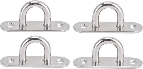Garosa Eye Hooks, 4Pcs 304 Stainless Steel Oval Hooks Eyelet 8mm Ceiling Pad Eye Plate, Labeling Tags in Saudi Arabia