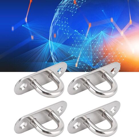 Garosa Eye Hooks, 4Pcs 304 Stainless Steel Oval Hooks Eyelet 8mm Ceiling Pad Eye Plate, Labeling Tags in Saudi Arabia