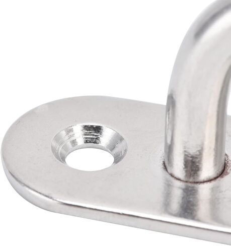 Garosa Eye Hooks, 4Pcs 304 Stainless Steel Oval Hooks Eyelet 8mm Ceiling Pad Eye Plate, Labeling Tags in Saudi Arabia