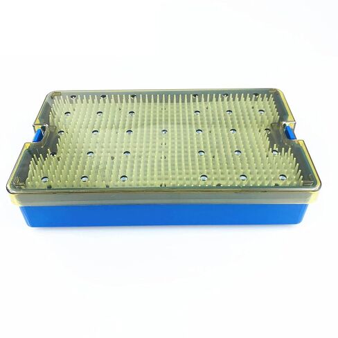 Double Layer Plastic SterilizationTray Box Case with Silicone Mat for Holding Instrument Autoclavable in Kuwait