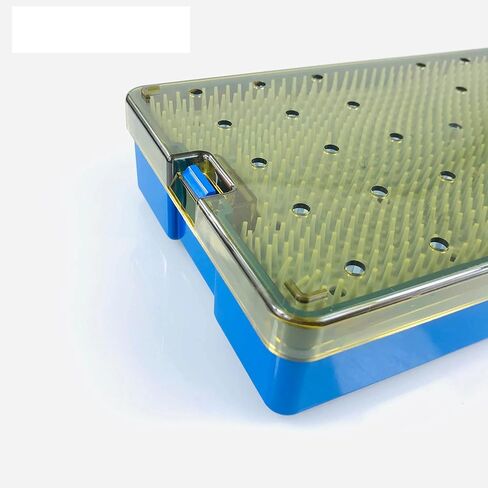 Double Layer Plastic SterilizationTray Box Case with Silicone Mat for Holding Instrument Autoclavable in Kuwait