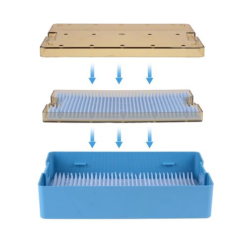 Double Layer Plastic SterilizationTray Box Case with Silicone Mat for Holding Instrument Autoclavable in Kuwait