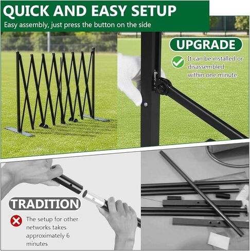 22FT Retractable Pickleball Net with Steady Metal Frame Portable Pickleball Net Set Free Assembly & Carry Bag for Competitive and Recreational Play in Kuwait