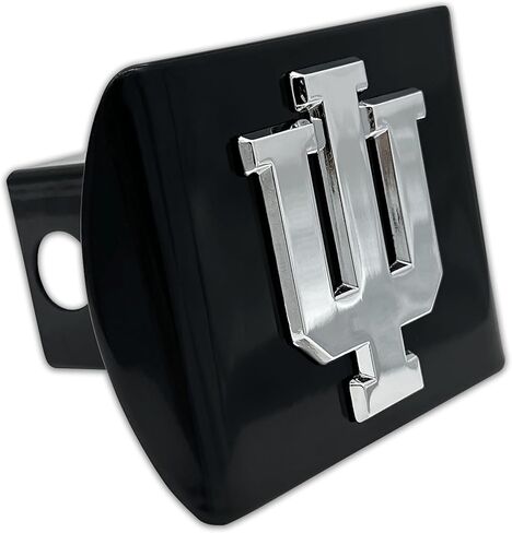 جامعة إنديانا Hoosiers "أسود مع شعار IU من الكروم" غطاء وصلة وصلة مقطورة رياضي للكلية يناسب جهاز استقبال شاحنة السيارات مقاس 2 بوصة in Kuwait