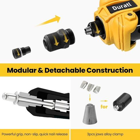 بندقية برشام ، 1/4 طقم بندقية البوب ​​مع 200 مسار أعمى ، 5 رؤوس برشام قابلة للتبديل (3/32 "، 1/8" ، 5/32 "، 3/16" ، 1/4 ") ، أداة برشام اليد الشاقة للمعادن والسيارات والسيارات in Kuwait