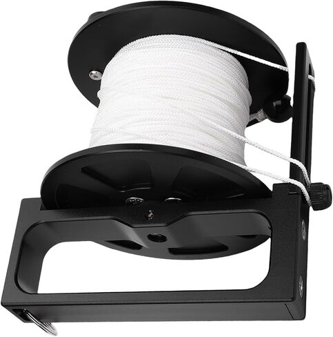 Jiawu Dive Reel, Retractable White Line 90mm Stainless Steel Double Hook Lightweight Aluminum Alloy Anchor Reel, Finger Spool with Double Ended Clamp/Holder and Handle Stop Switch for (100m / 328.1ft) in Saudi Arabia