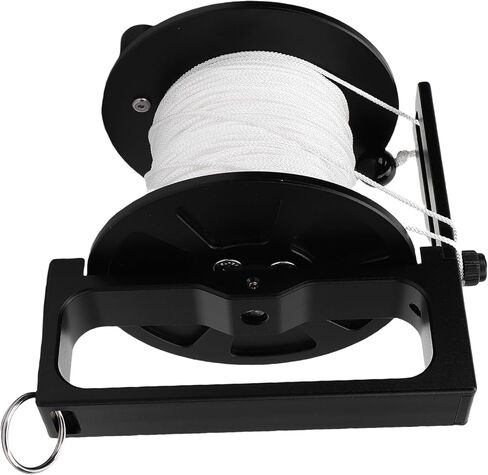 Jiawu Dive Reel, Retractable White Line 90mm Stainless Steel Double Hook Lightweight Aluminum Alloy Anchor Reel, Finger Spool with Double Ended Clamp/Holder and Handle Stop Switch for (100m / 328.1ft) in Saudi Arabia