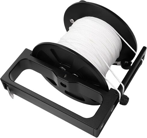 Jiawu Dive Reel, Retractable White Line 90mm Stainless Steel Double Hook Lightweight Aluminum Alloy Anchor Reel, Finger Spool with Double Ended Clamp/Holder and Handle Stop Switch for (100m / 328.1ft) in Saudi Arabia