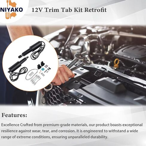 15064001 12V Trim Tab Kit Retrofit Fit Lenco Marine Bennett Trim Tabs in Kuwait