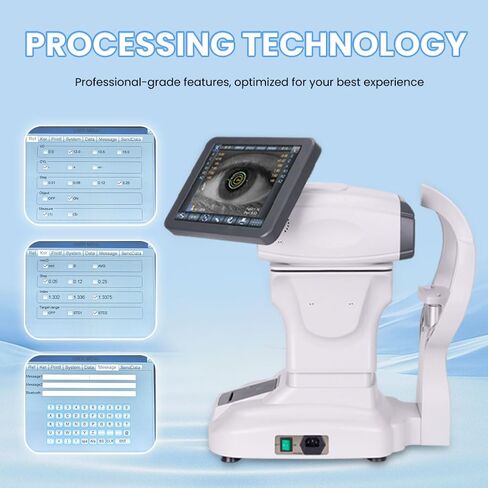 Fully Automatic Refractometer Keratometer and Optometry Optical Equipment Refractor for Optometrist Clinics and Ophthalmologists (White) in Kuwait