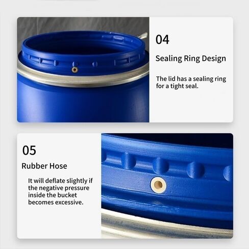 60l Stackable Plastic Barrel with Lid & Handles - Versatile Water & Oil Storage Drum, Heavy-Duty Transport Container for Bulk Storage & Liquid Transport in Saudi Arabia