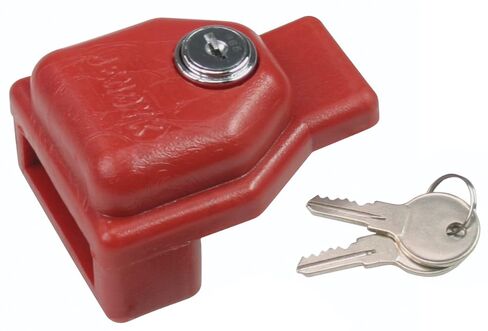 Accuform KDD479 Glad Hand Trailer Lockout, Keyed Alike, Plastic, Red in Saudi Arabia