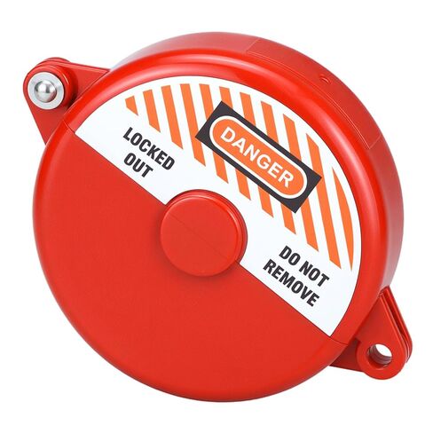 QWORK Gate Valve Lockout, 2.25-5 Inch Valve Compatibility, Valve Lockout Device for Water Spigot Faucet Knob, Red in Kuwait