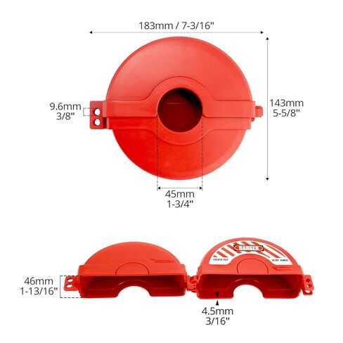QWORK Gate Valve Lockout, 2.25-5 Inch Valve Compatibility, Valve Lockout Device for Water Spigot Faucet Knob, Red in Kuwait