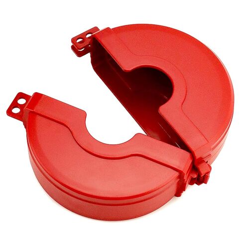 QWORK Gate Valve Lockout, 2.25-5 Inch Valve Compatibility, Valve Lockout Device for Water Spigot Faucet Knob, Red in Kuwait