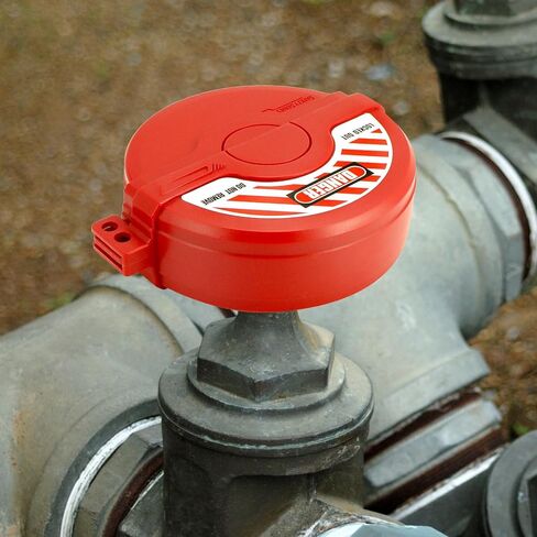 QWORK Gate Valve Lockout, 2.25-5 Inch Valve Compatibility, Valve Lockout Device for Water Spigot Faucet Knob, Red in Kuwait