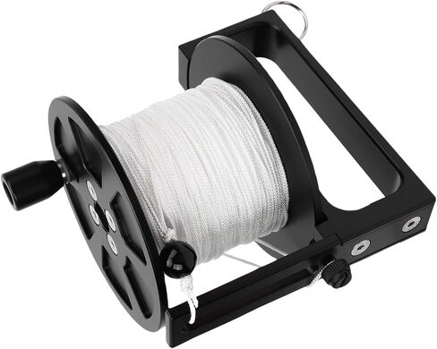 Jiawu Dive Reel, Retractable White Line 90mm Stainless Steel Double Hook Lightweight Aluminum Alloy Anchor Reel, Finger Spool with Double Ended Clamp/Holder and Handle Stop Switch for (160m / 524.9ft) in Saudi Arabia