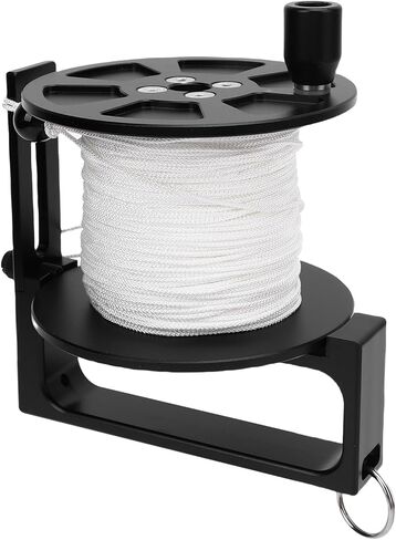 Fabater Dive Reel, Retractable White Line 90mm Stainless Steel Double Hook Lightweight Aluminum Alloy Anchor Reel, Finger Spool with Double Ended Clamp/Holder and Handle Stop Switch for (160m / in Saudi Arabia