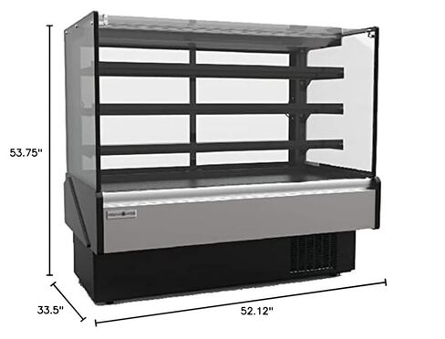 KBD-FG-50-S 52-1/8 بوصة حافظة عرض مخبوزات مبردة للخدمة الزجاجية المسطحة، متعددة الاستخدامات in Kuwait