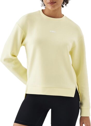 K-Swiss Cropped Sweatshirts for Women - Crewneck Pullover Sweatshirt Long Sleeve Workout Crop Tops Soft and Lightweight in Saudi Arabia