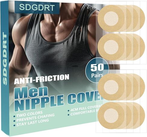 أغطية الحلمة الذكور ، (100 pcs/50 زوجًا) nipguards للعدائين ، يغطي الحلمة رجال الملصقات ، شريط الحلمة ، ضمادات لاصقة حارس حارس مريحة-أبيض in Kuwait