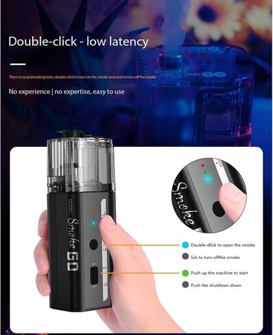 LENSGO Portable Fog Machine,Mini Smoke Machine with Remote Control/22ML Large Oil Tank/Anti-Leak/Safe Handheld Smoke Machines SMOKE GO in Kuwait