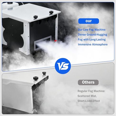 1500W Low Lying Fog Machine, Dry Ice Fog Machine Ground Fogger 30000 CFM with Remote & Wired Control, Indoor Outdoor Ground Fog Machine for Weddings, Halloween, Parties, DJ Stage in Kuwait