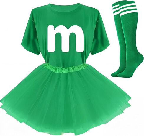 Letter M Halloween Costumes Tutu Skirts,Women Team Group T-Shirt,Candy Costume for Halloween Christmas in Kuwait