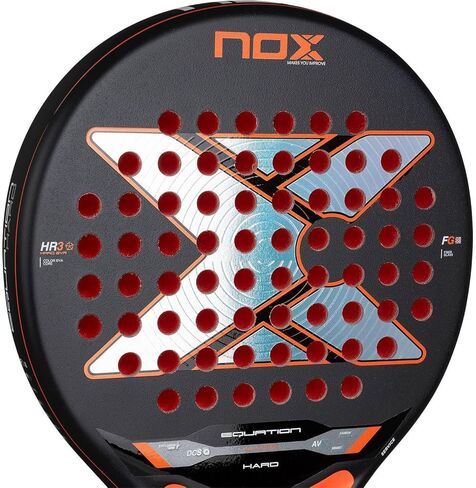 NOX Padel Racket Equation Hard 2026 | Round Shape Pala Padel | Anti Vibration System AVS, Exclusive Spin Technology & Dual Roughness | Professional Paddle Racket Elite Precision High Durability in Kuwait