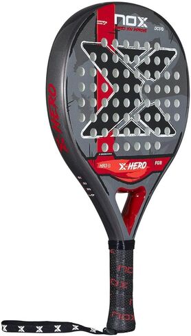 NOX Padel Racket X-Hero 2026 | Round Shape Pala Padel for Beginners & Intermediate Players | Carbon Frame, 3K Fiber Glass Face, HR3 White Eva Core | DCS Stability, Lightweight Agility & Gloss Surface in Kuwait