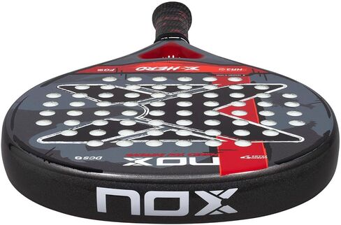 NOX Padel Racket X-Hero 2026 | Round Shape Pala Padel for Beginners & Intermediate Players | Carbon Frame, 3K Fiber Glass Face, HR3 White Eva Core | DCS Stability, Lightweight Agility & Gloss Surface in Kuwait