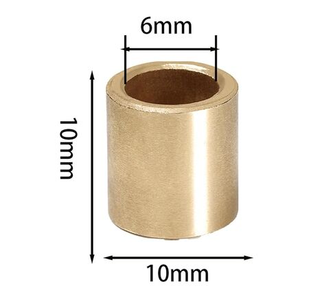 10 pcs Oilless Bushing Sleeve Bearings 1/4 inch bore Brass Self-Lubricating Sintered Bronze Bushings Bore 6mm OD 10mm Length 10mm in Saudi Arabia