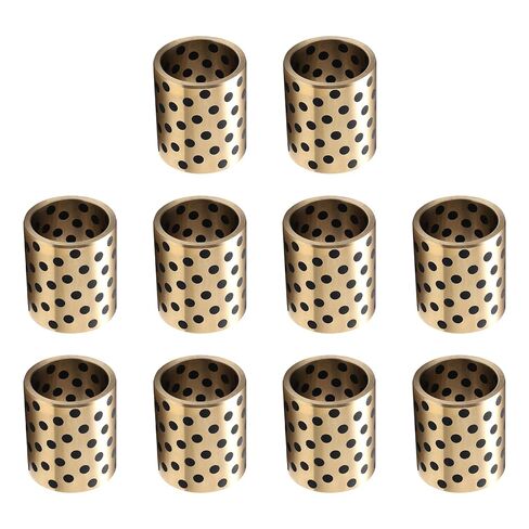 10Pcs Sleeve Bearings, 10mm Bore x 14mm OD x 45mm Length, Wrapped Oilless Self Lubricating Bushings Brass Graphite for Sliding Parts of Machinery in Saudi Arabia