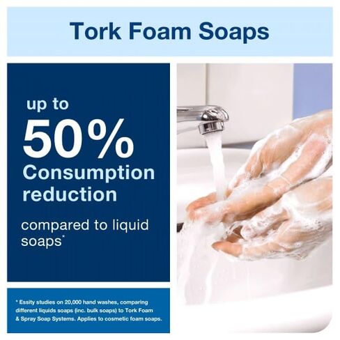 Tork Mildly Scented Hand Washing Foam Soap S4, Fresh Scent, 6 x 1L, 401804 in Saudi Arabia