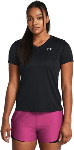 Under Armour Womens Velocity Solid Short Sleeve V Neck T Shirt in Kuwait