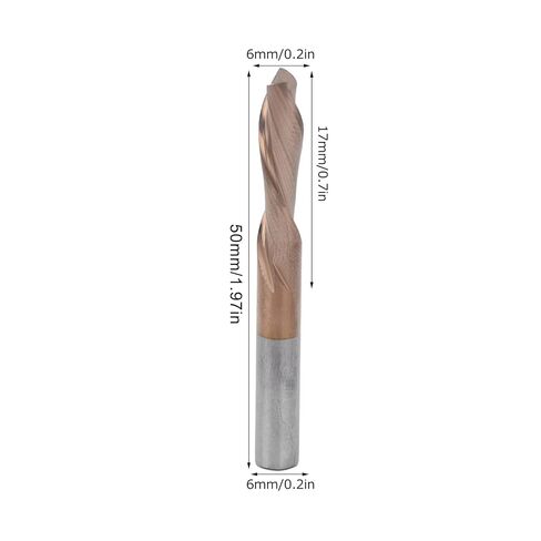 Double Edged Tungsten Steel Milling Cutter, Straight Sturdy Woodworking Tool, Smooth Cutting for Nylon Resin ABS Acrylic PVC MDF Hardwood (6*6*17*55mm) in Saudi Arabia