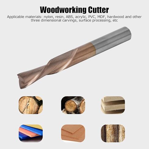 Double Edged Tungsten Steel Milling Cutter, Straight Sturdy Woodworking Tool, Smooth Cutting for Nylon Resin ABS Acrylic PVC MDF Hardwood (6*6*17*55mm) in Saudi Arabia