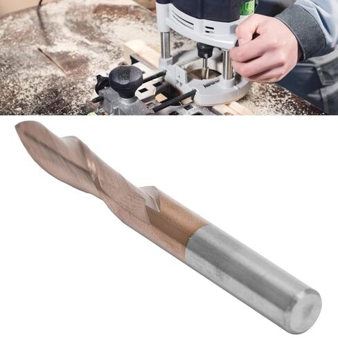 Double Edged Tungsten Steel Milling Cutter, Straight Sturdy Woodworking Tool, Smooth Cutting for Nylon Resin ABS Acrylic PVC MDF Hardwood (6*6*17*55mm) in Saudi Arabia