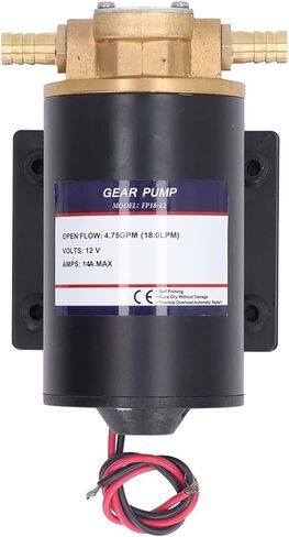 مضخة ريشة كهربائية مع دافعة ذاتية التحضير، صمام نحاسي، قاعدة مطاطية، 4.75 جالون في الدقيقة 18 لترًا في الدقيقة (DC24V) in Kuwait