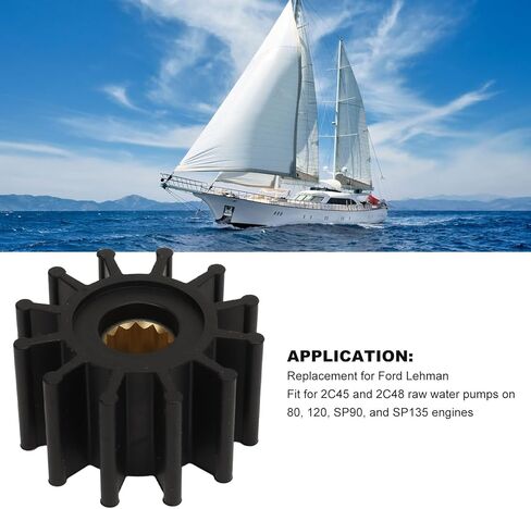 WATER PUMP IMPELLER 12 BLADES FLEXIBLE BOAT OUTBOARD PUMP REPLACEMENT LEHMAN STRONG PERFORMANCE MARINE in Kuwait