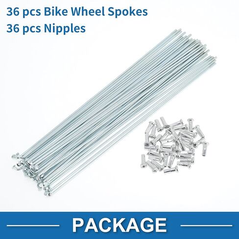 36 Set 14G Bicycle Spokes 203mm Bike Wheel Spokes Galvanized Carbon Steel Silver Tone in Saudi Arabia