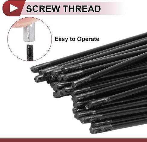 36 Set 12G Bicycle Spokes 207mm Bike Wheel Spokes 45 Steel Black in Saudi Arabia